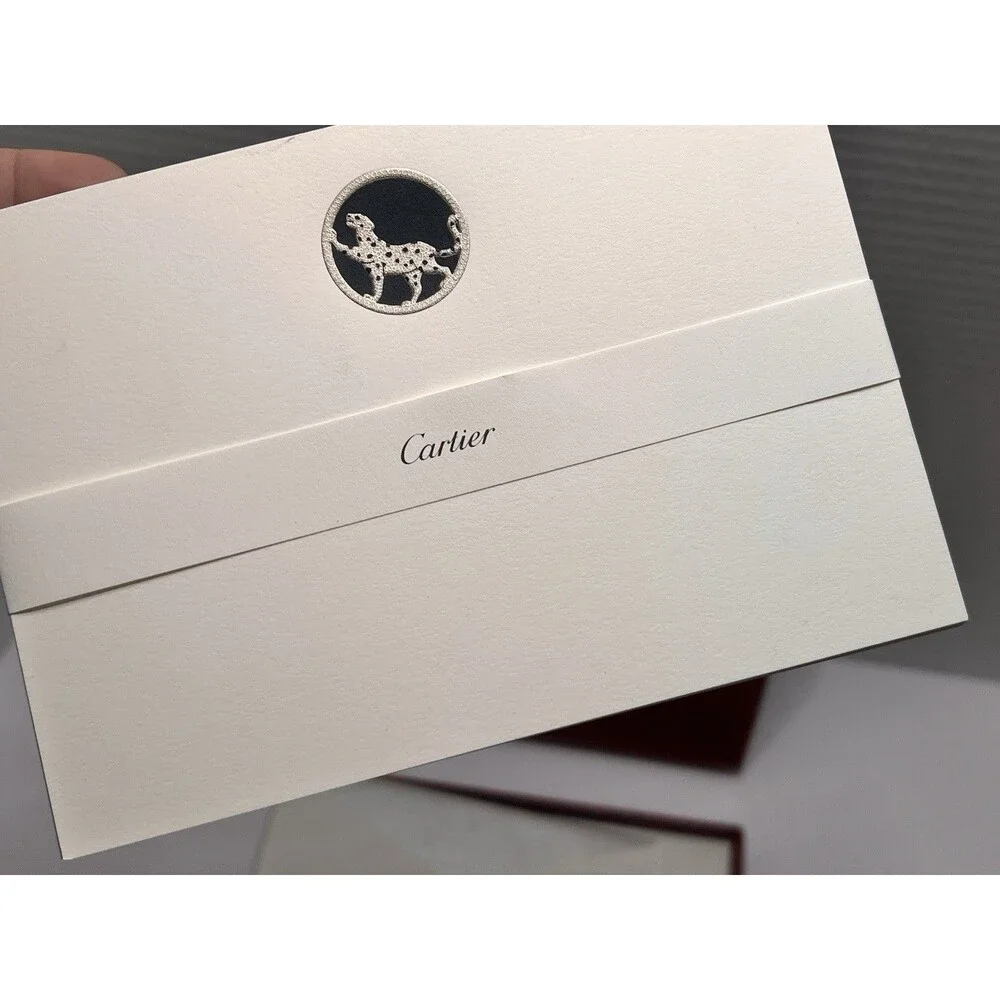 Vintage Cartier Panther Stationery Set10 (Rare) Gold Embossed Cards & Envelopes.
